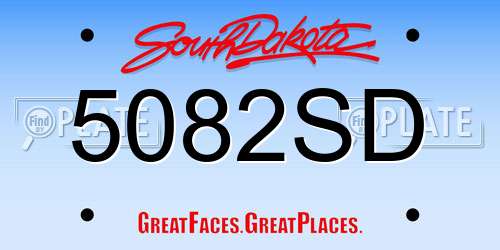 5082SD South Dakota License Plate