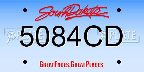 5084CD South Dakota License Plate