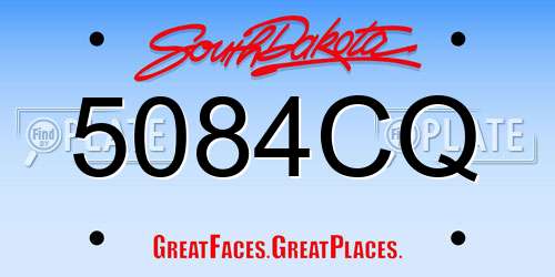 5084CQ South Dakota License Plate