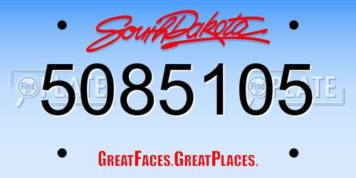 5085105 South Dakota License Plate