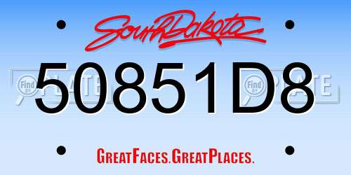 50851D8 South Dakota License Plate
