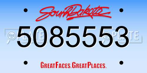 5085553 South Dakota License Plate