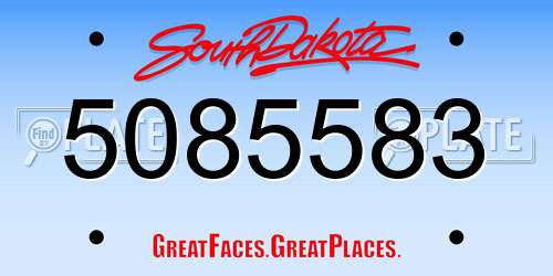 5085583 South Dakota License Plate