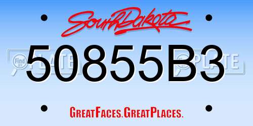 50855B3 South Dakota License Plate