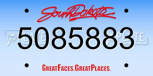 5085883 South Dakota License Plate