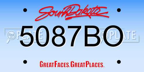 5087BO South Dakota License Plate