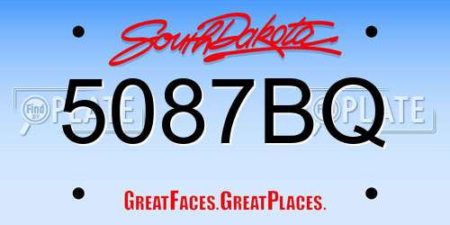 5087BQ South Dakota License Plate