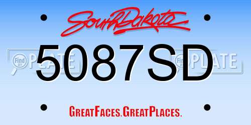 5087SD South Dakota License Plate
