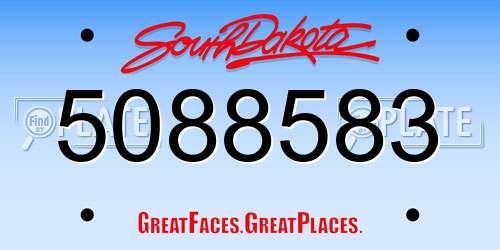 5088583 South Dakota License Plate