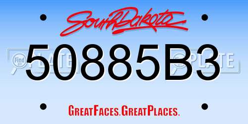 50885B3 South Dakota License Plate