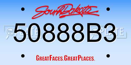50888B3 South Dakota License Plate