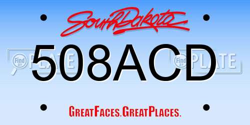 508ACD South Dakota License Plate
