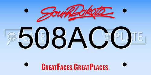 508ACO South Dakota License Plate