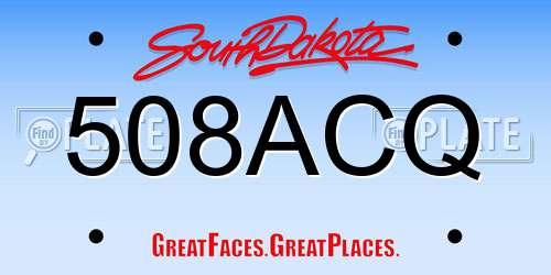 508ACQ South Dakota License Plate