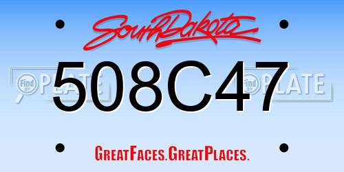 508C47 South Dakota License Plate