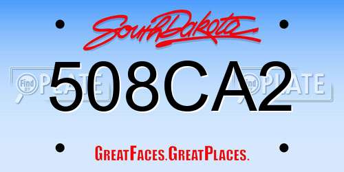 508CA2 South Dakota License Plate