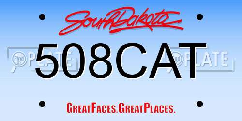 508CAT South Dakota License Plate