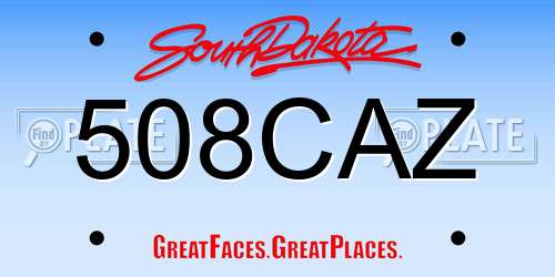 508CAZ South Dakota License Plate