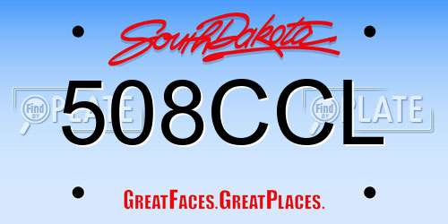 508CCL South Dakota License Plate