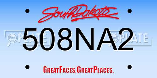 508NA2 South Dakota License Plate