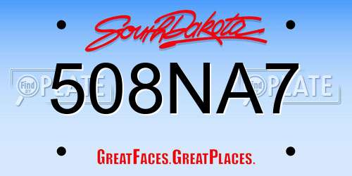 508NA7 South Dakota License Plate