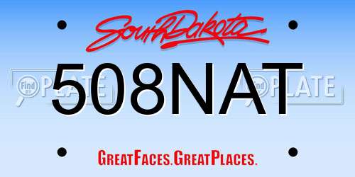 508NAT South Dakota License Plate