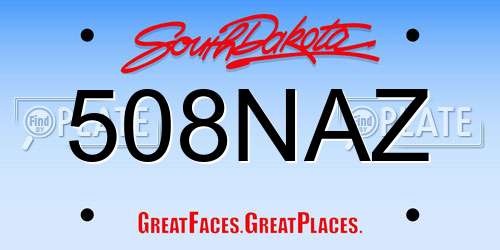 508NAZ South Dakota License Plate