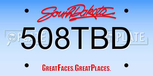 508TBD South Dakota License Plate