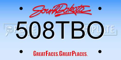 508TBO South Dakota License Plate
