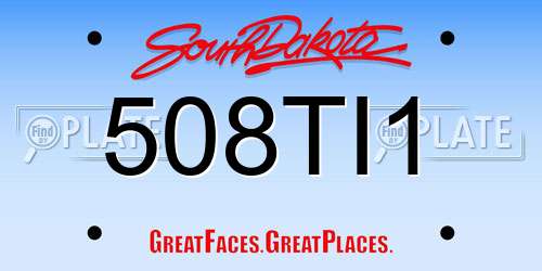 508TI1 South Dakota License Plate