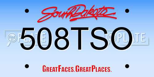 508TSO South Dakota License Plate