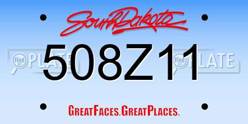 508Z11 South Dakota License Plate