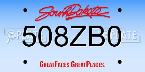 508ZB0 South Dakota License Plate