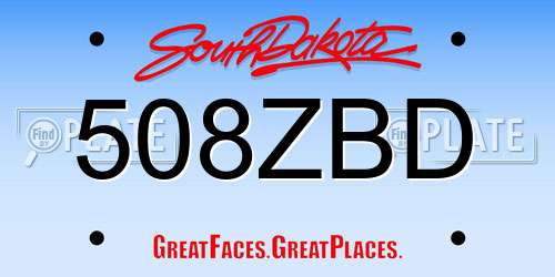 508ZBD South Dakota License Plate