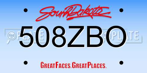 508ZBO South Dakota License Plate