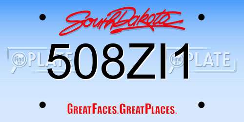 508ZI1 South Dakota License Plate