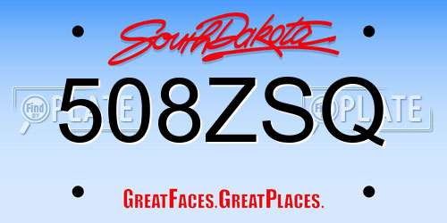 508ZSQ South Dakota License Plate
