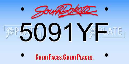 5091YF South Dakota License Plate