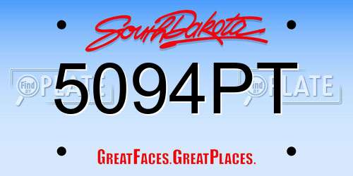 5094PT South Dakota License Plate