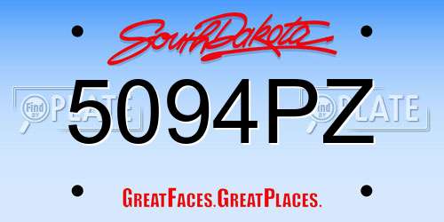 5094PZ South Dakota License Plate