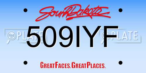 509IYF South Dakota License Plate