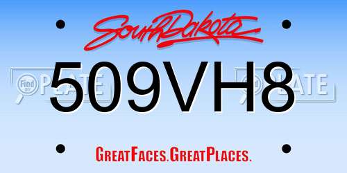 509VH8 South Dakota License Plate