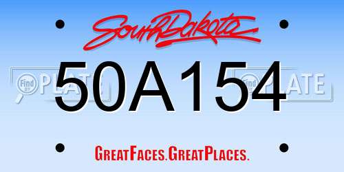 50A154 South Dakota License Plate