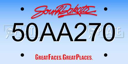 50AA270 South Dakota License Plate