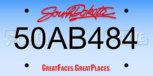 50AB484 South Dakota License Plate