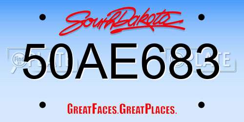50AE683 South Dakota License Plate