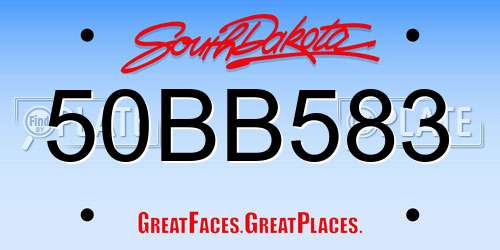 50BB583 South Dakota License Plate