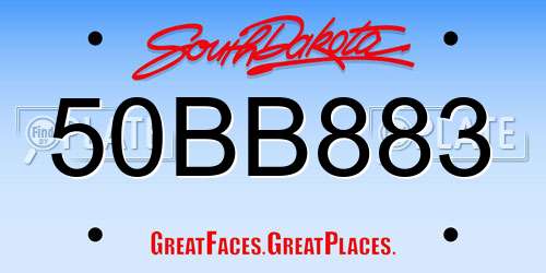 50BB883 South Dakota License Plate