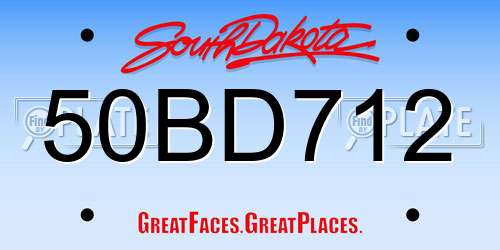 50BD712 South Dakota License Plate