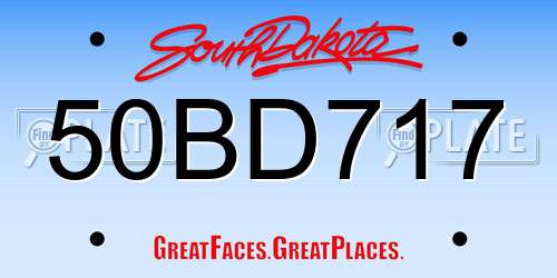 50BD717 South Dakota License Plate